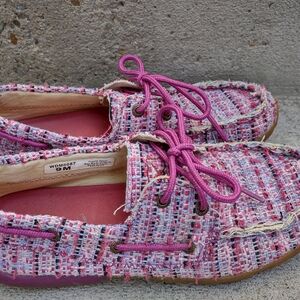 Twisted X Purple Lace Up Tweed Driving Moccasins Size 9